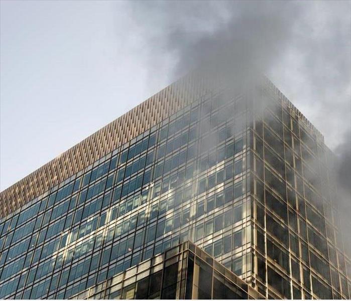 Smoke on the glass modern building